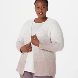 Barefoot Dreams CozyChic Lite Confetti Cardi Open Front Cardigan Pearl Rose